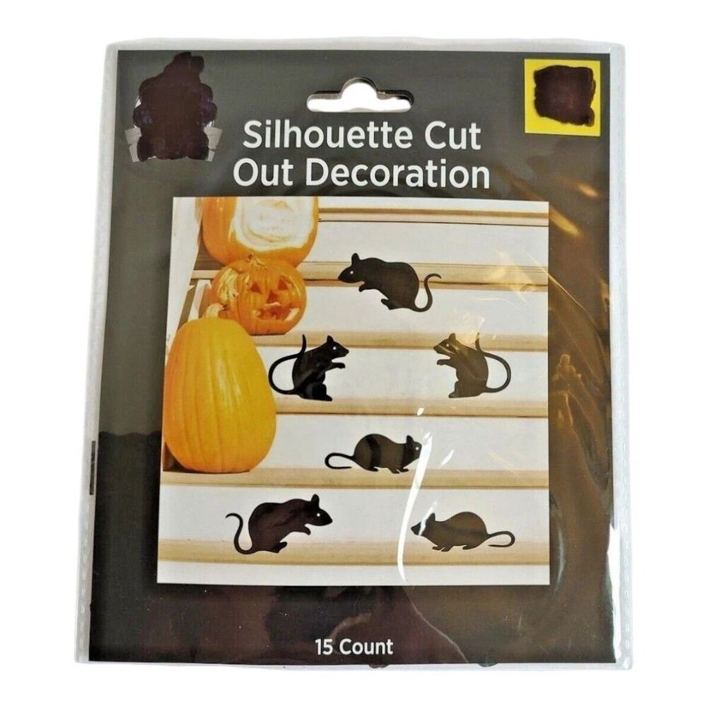 Silhouette Cut Out Decoration 15 ct Rat Mice Wall Party Decor Holiday Seasonal